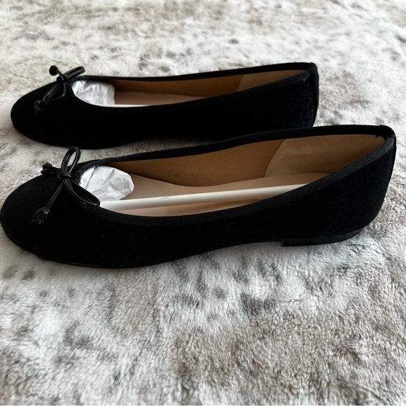 New French Sole x Nicky Hilton Black Suede Cheetah Ballet Flats Sz 9 - Picture 8 of 12